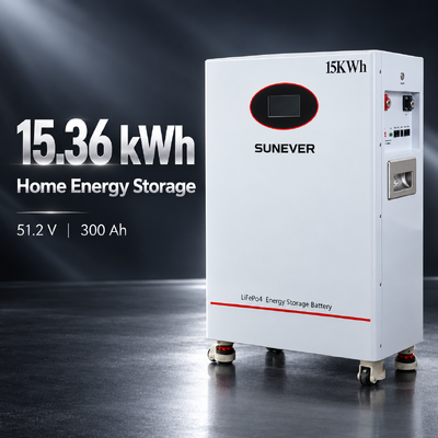 SUNEVER TD-15 15kWh LiFePO4 Home Battery 51.2V 300Ah Floor Standing Solar Energy Storage
