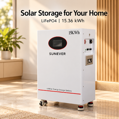 SUNEVER TD-15 15kWh Solar Battery for Home Backup 51.2V 300Ah LiFePO4 Floor Standing