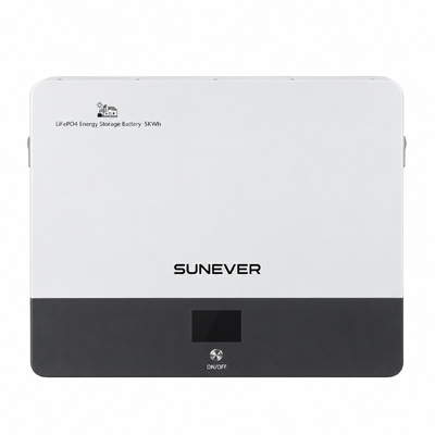 SUNEVER 5kWh Wall-Mounted LiFePO4 solar energy storage battery 51.2V 100Ah for solar battery storage system