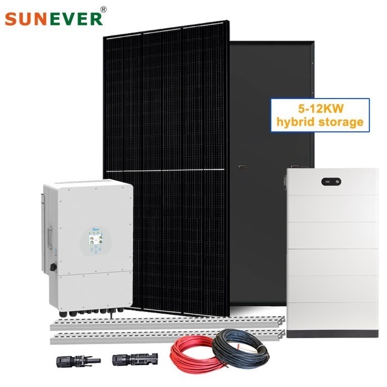 24h Work Time 6kw 8kw 10kw Hybrid Battery Lead-Acid Solar Power System for Home