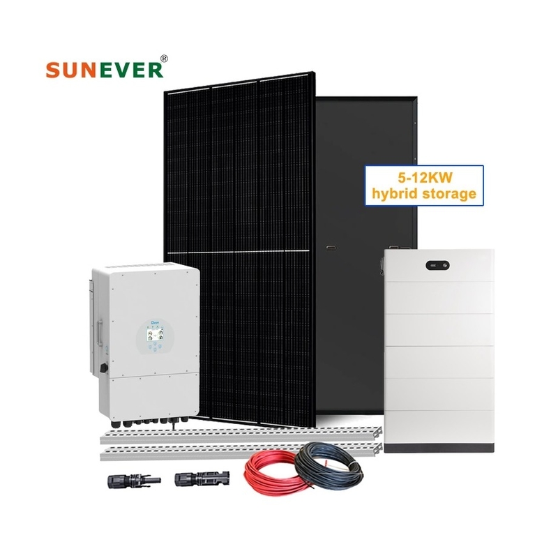 Solar Home Power System 5000w 6kw 8kw 10kw Hybrid Solar Panel Electric Power Generation Kit