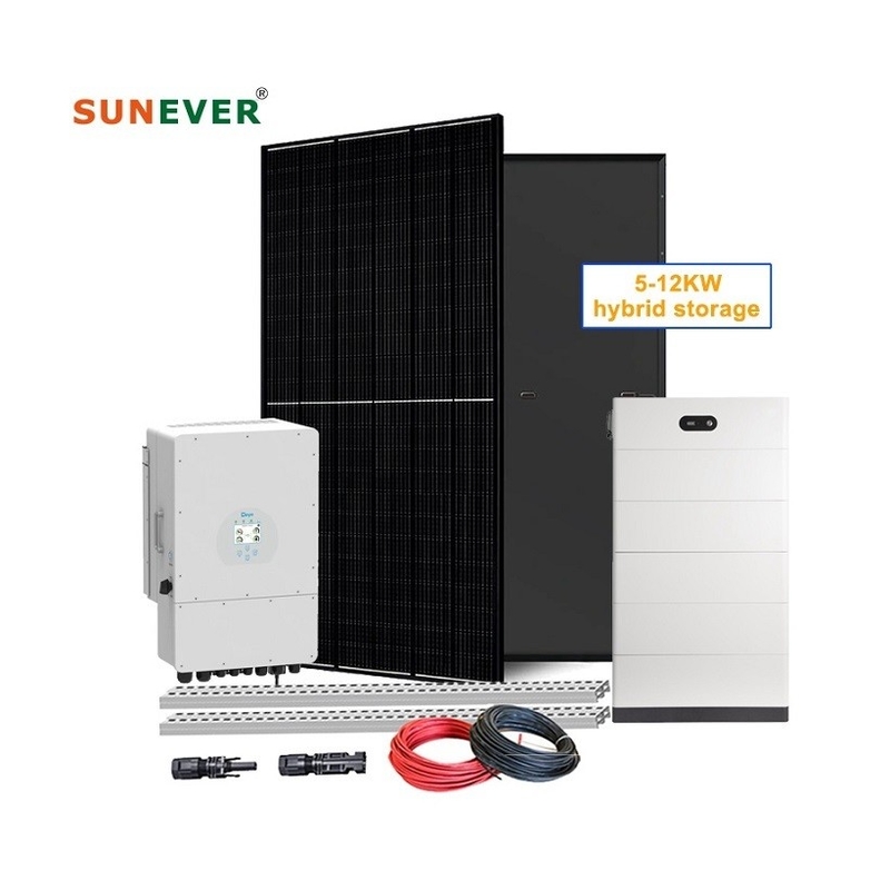 Complete Solar Systems Kit for 5kw 10kw Hybrid Solar Power Output Voltage V 220v/380v
