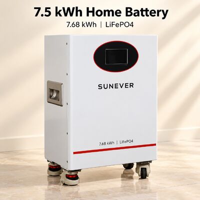 SUNEVER 7.68kWh 25.6V 300Ah LiFePO4 Lithium Solar Battery for Home Energy Storage and Off-Grid Backup Power
